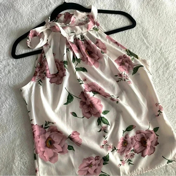SHEIN Tops - Tie Neck Floral Blouse​